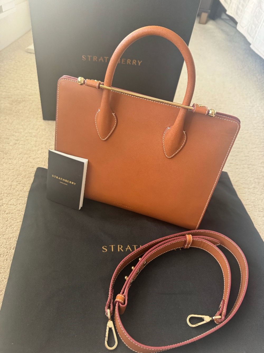 Strathberry Midi Tote- Chestnut- like new- Wore one time only